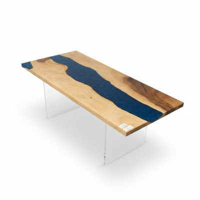 Esstisch River Table Echtes Holz Flusstisch Massiv Epoxidharz Tische 181x81 Neu