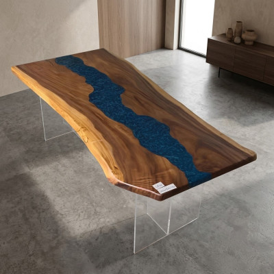 Esstisch Meer Wasser River Echtes Holz Flusstisch 200x90 Tische Epoxidharz Neu