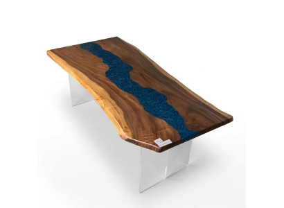 Esstisch Meer Wasser River Echtes Holz Flusstisch 200x90 Tische Epoxidharz Neu