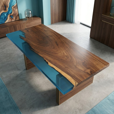 Epoxidharz Esstisch River Table 200x90 Neu Echtes Holz Tische Massiv Flusstisch