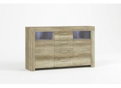 Kommode SK155 Kommoden Sideboard Schrank 2 Türen MDF Holz Schrank 4 Schubladen