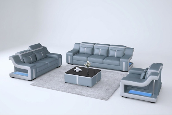 Wohnzimmer Polstergarnitur Ledersofa Couch Sofa Sitz Polster Garnituren 3+2+1