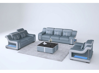 Wohnzimmer Polstergarnitur Ledersofa Couch Sofa Sitz Polster Garnituren 3+2+1