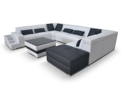 Moderne Sitz Polster Wohnlandschaft Wohnzimmer Couch Polster Ecke USB UForm Neu