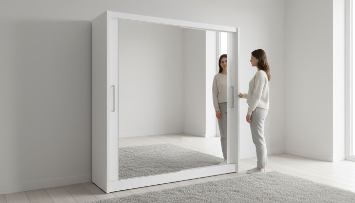 Spiegel Schrank Schlafzimmer Schwebe 200cm Kleider Schränke Schiebetüren Türen