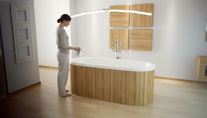 Luxus Badewanne Rechteckige Freistehende Wanne Badezimmer Wannen Acryl Weiß Oval