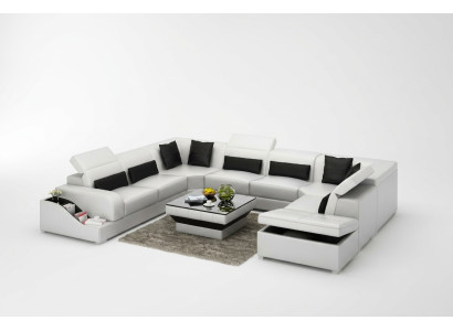 Wohnlandschaft Moderne Ecksofa Couch Polster Eckgarnitur Sofa Eck Garnitur + USB