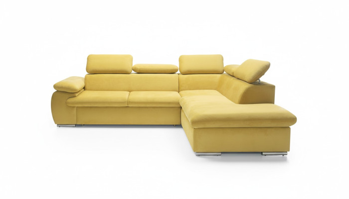 Design Ecksofa L-Form Sofa Couch Polster Schlafsofa Textil Bettfunktion Schlaf