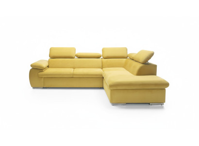 Design Ecksofa L-Form Sofa Couch Polster Schlafsofa Textil Bettfunktion Schlaf