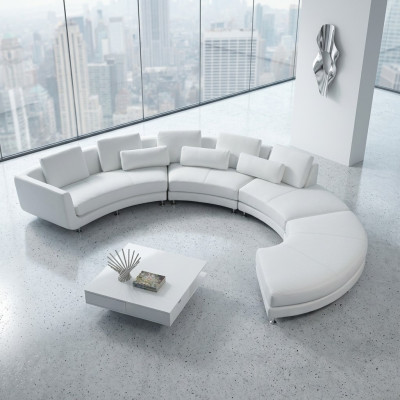 Rundsofa mit USB Runde Couch Wohnlandschaft Ecksofa Sofa Eck Polster Garnitur