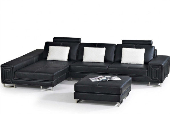 Wohnlandschaft Designer Sofa Couch Polster Leder Sofas Eck Ecke Sitz LForm Genov