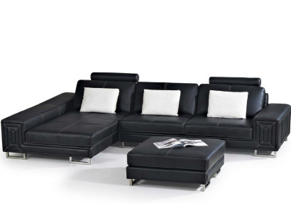 Wohnlandschaft Designer Sofa Couch Polster Leder Sofas Eck Ecke Sitz LForm Genov