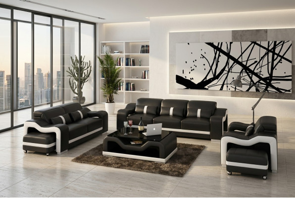 Sofagarnitur Moderne Couch Sofa Sitz 3+1+1 Komplett Garnitur Set Neu Wohnzimmer