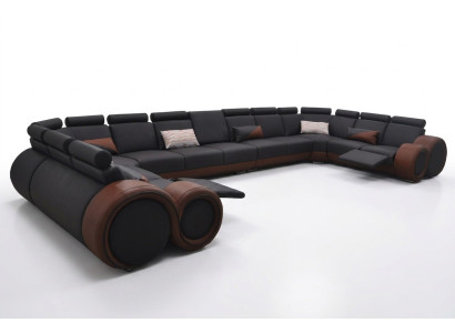 XXL Couch Big Ecksofa Leder Eckgarnitur Ecke Landschaft Polster Wohn U Form +USB