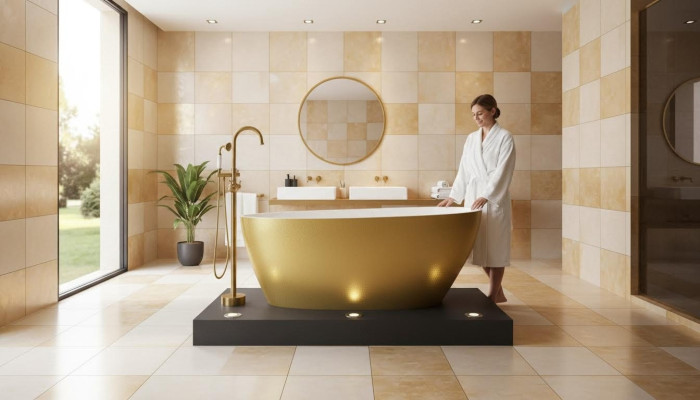 Mischer Frestehender Golderner Armatur frestehende Armaturen Badewanne