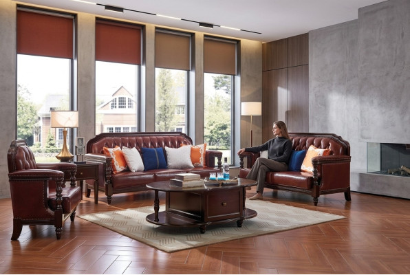 Nordstaaten Sofagarnitur Sofa Amerika 3+2 Sitz Ledersofa Chesterfield