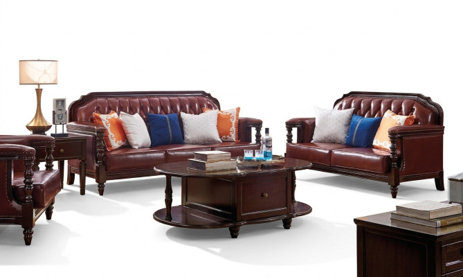 Nordstaaten Sofagarnitur Sofa Amerika 3+2 Sitz Ledersofa Chesterfield