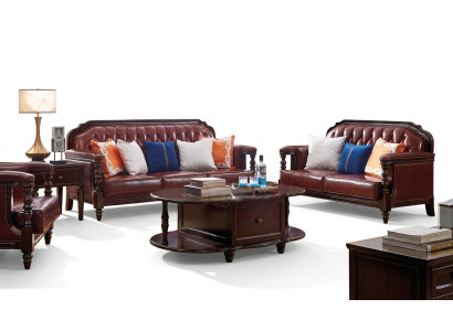 Nordstaaten Sofagarnitur Sofa Amerika 3+2 Sitz Ledersofa Chesterfield
