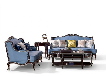 Klassische Chesterfield Couch 3+2 Sitzer Sofa Couchen Blaue Sofas