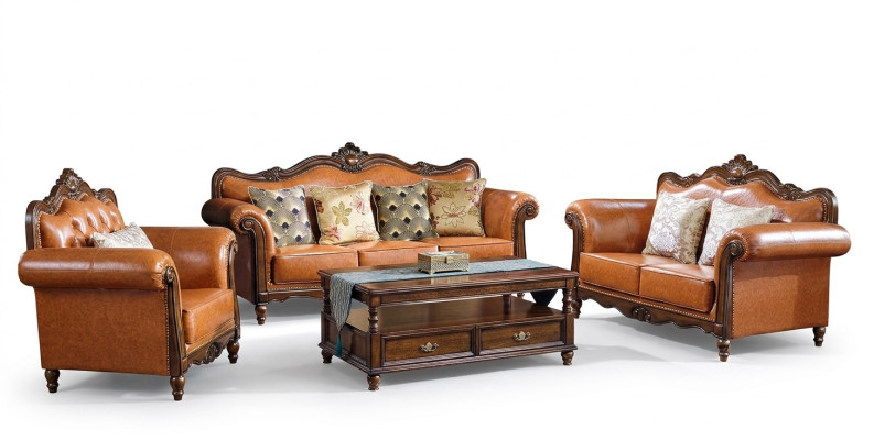 Wohnzimmer Garnitur Sofagarnitur 3+2 Sitz Couch Polster Sofa Luxus Möbel Orange