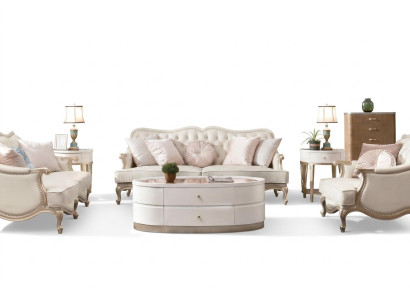 Couchtisch mit Schubladen Ovaler Tisch Wohnzimmer Holz Couchtische