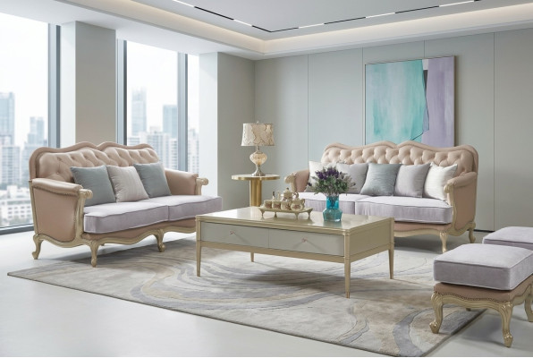 Beige Chesterfield Sofagarnitur 3+2 Sitzer Designer Wohnzimmer Sofas 2tlg. Set