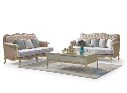 Beige Chesterfield Sofagarnitur 3+2 Sitzer Designer Wohnzimmer Sofas 2tlg. Set