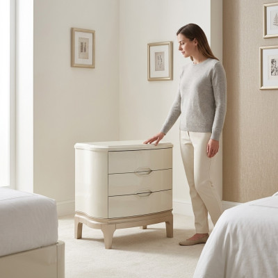 Modern Nachttisch Beistelltisch Weiß Design Nachtkommode Nachtkonsole