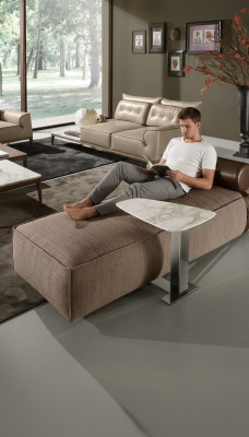 Luxus Chaiselongue Stoff Wohnzimmer Design Sofa Braun Möbel Couchen Prianera