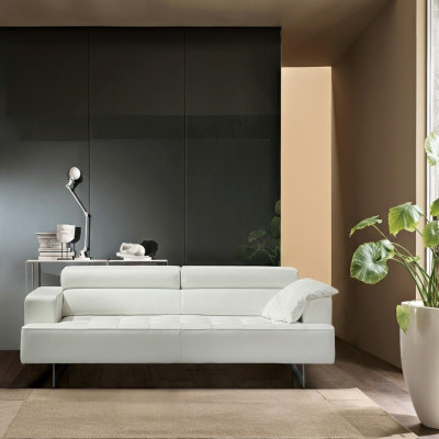 Polster Prianera Möbel Dreisitzer Sofa 3 Sitzer Sofas Luxus Leder Couchen Weiß