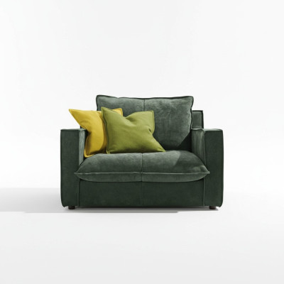 Sessel Polster Möbel Relax Design Möbel Grün Lounge Luxus Einsitzer Prianera