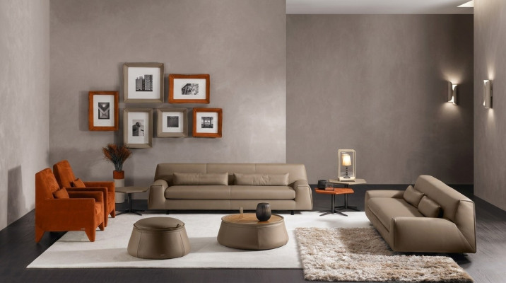 Sofagarnitur Couch Polster Ledersofa Prianera Italienische Möbel Sofa