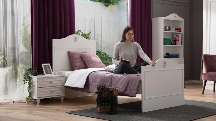 Jugendbett Kinderbett Kids Design Modern Weiß Bett Kinderzimmer Neu