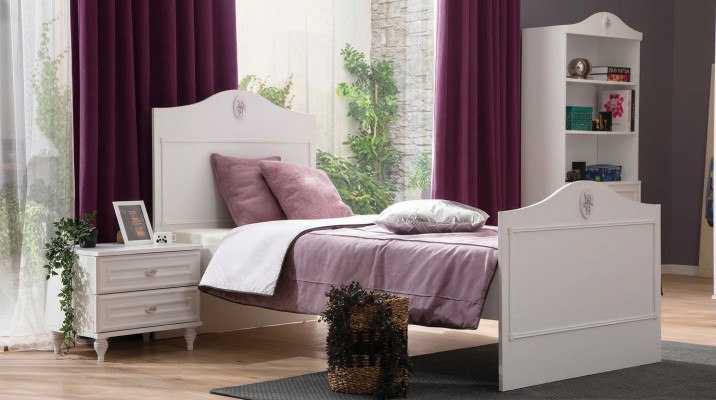 Jugendbett Kinderbett Kids Design Modern Weiß Bett Kinderzimmer Neu