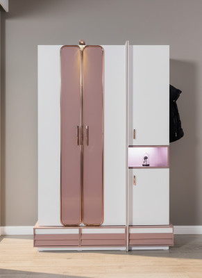 Kleiderschrank Holz Luxus Möbel Design Mädchen Kinderzimmer Rosa Neu