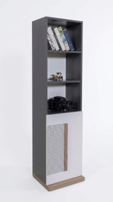 Schrank Holz Bücherschrank Jugendzimmer Grau Schränke Regal Möbel Neu