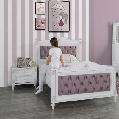 Designer Bett Nachttisch Schlafzimmer Jugendzimmer Set Möbel 2tlg. Betten