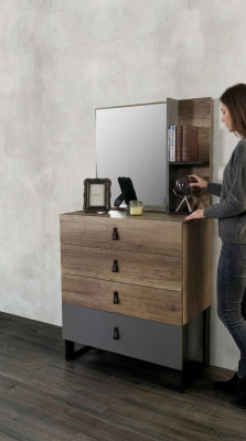 Kommode mit Spiegel Holz Modern Luxus Design Jugendzimmer Kommoden