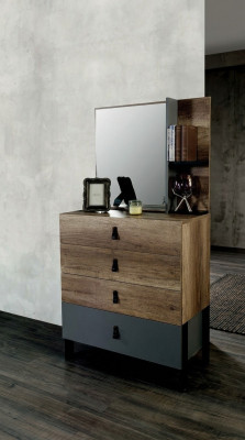 Kommode mit Spiegel Holz Modern Luxus Design Jugendzimmer Kommoden