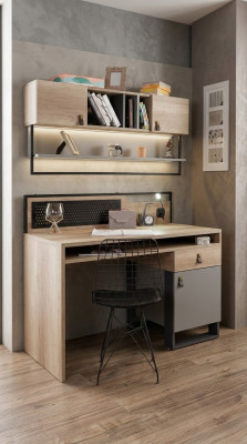 Schreibtisch Braun Tisch Schlafzimmer Jugendzimmer Holz Möbel 131x63x109cm