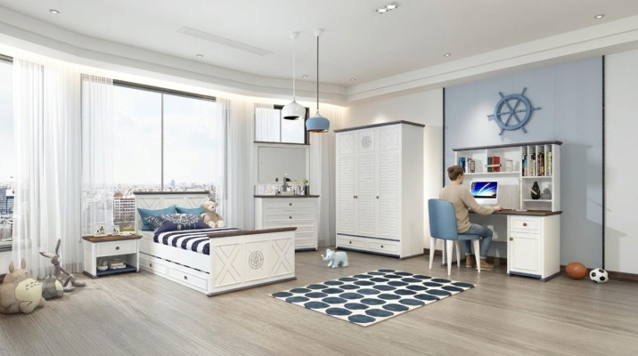 Luxus Jugendzimmer Set Bett Nachttisch Kleiderschrank Möbel 5tlg. Neu