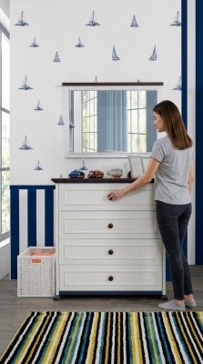 Kommode mit Spiegel Schubladen Holz Kommoden Jugendzimmer Sideboard