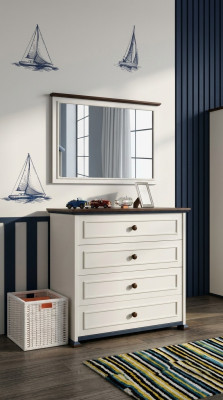 Kommode mit Spiegel Schubladen Holz Kommoden Jugendzimmer Sideboard