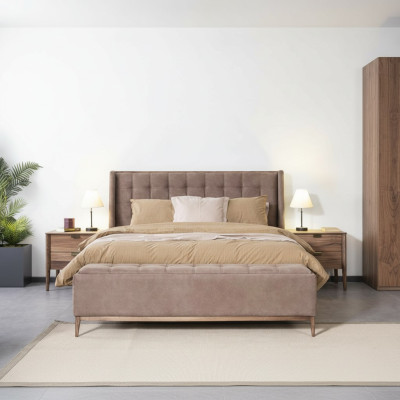 Bett Design Doppelbett Luxus Betten Polster Schlafzimmer Möbel Neu material holz