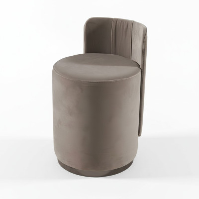 Design Sessel Luxus Ottomane Schminktisch Hocker Runder Polster Stuhl Braun Bank