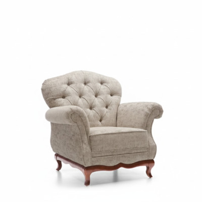 Chesterfield Einsitzer Sofa Sessel Couch Polster Sitzmöbel Textil Stoff