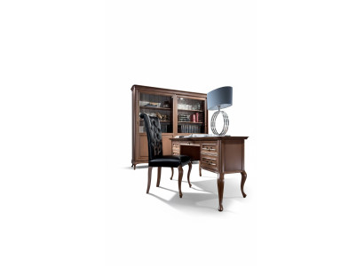 Klassischer Schreibtisch mit Sessel Luxus Büro Einrichtung Holz Möbel
