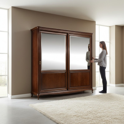 Kleiderschrank Schwebetüren Schrank Möbel Schränke Schlafzimmer Holz