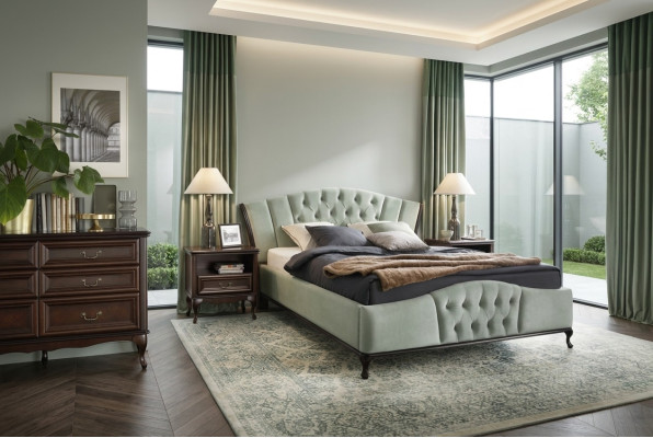 Bett Schlafzimmer Set Chesterfield Luxus Betten Möbel 2x Nachttisch 3tlg