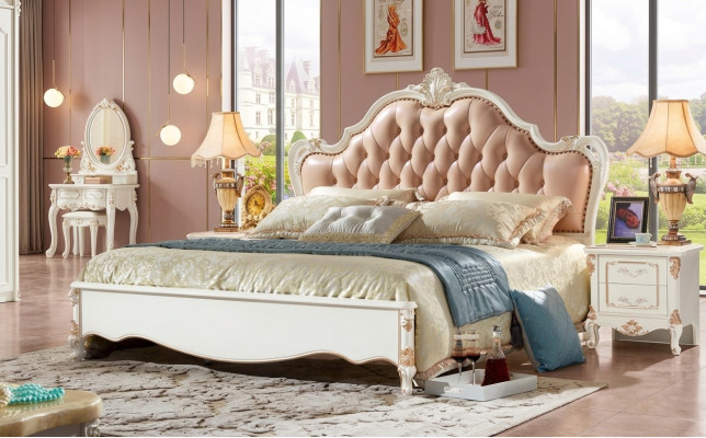Königliches Chesterfield Bett Schlafzimmer Möbel Betten 180x200 Leder